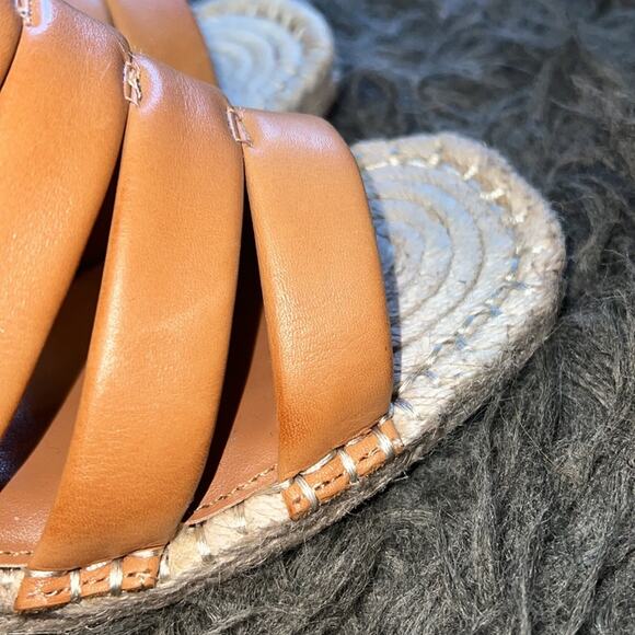 Women's new Vince Camuto leather, peep toe rattan, wedge heels, sandals, sz 6.5 - Picture 14 of 16